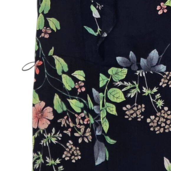 Tommy Hilfiger Navy Floral Midi Flutter Sleeve V Neck Women's Dress - Size 10 - Picture 7 of 8